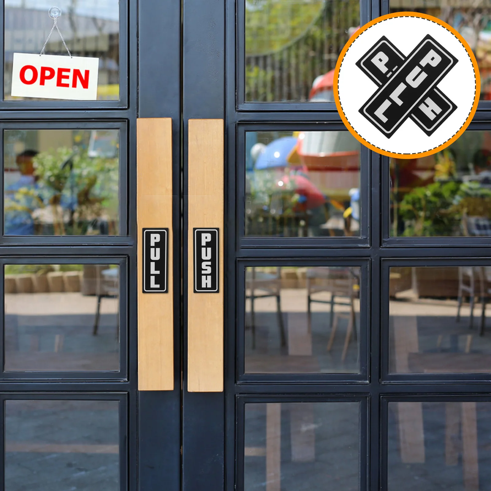 

2pcs Acrylic Door Signs Clear Push Pull Indicators For Glass Doors Office Wall Marker Conference Room Restroom Entrance