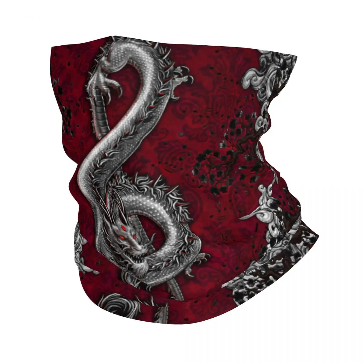 Music Dragon Gothic Pattern Bandana Neck Gaiter for Ski Hunting Men Women Wrap Scarf Chinese Asian Style Balaclava Warmer