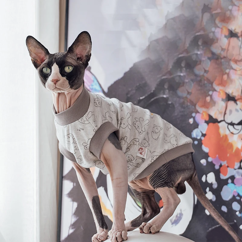 Roupas macias e quentes para cães e gatos, moletons felinos, camisa para trajes de Sphynx Devon Rex, roupas de outono e inverno