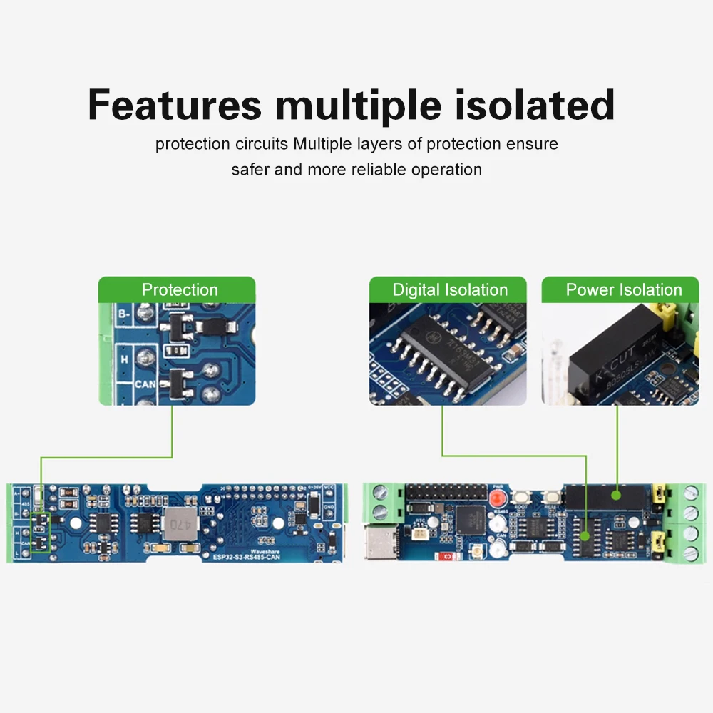 ESP32-S3 1 قناة واي فاي بلوتوث التتابع لوحة تحكم صناعية معزولة RS485 CAN الاتصالات نوع-C esp متحكم