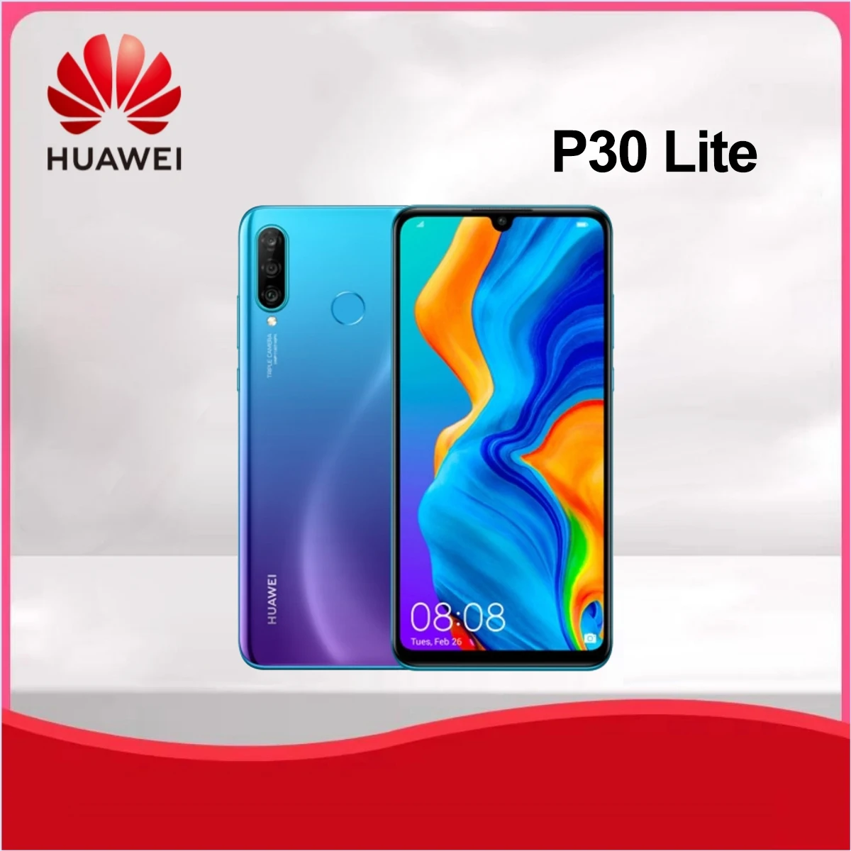 Huawei-スマートフォン,P30 Lite,6GB RAM,128GB ROM,6.15インチ画面,24MPカメラ,Google Playストア,ロック解除