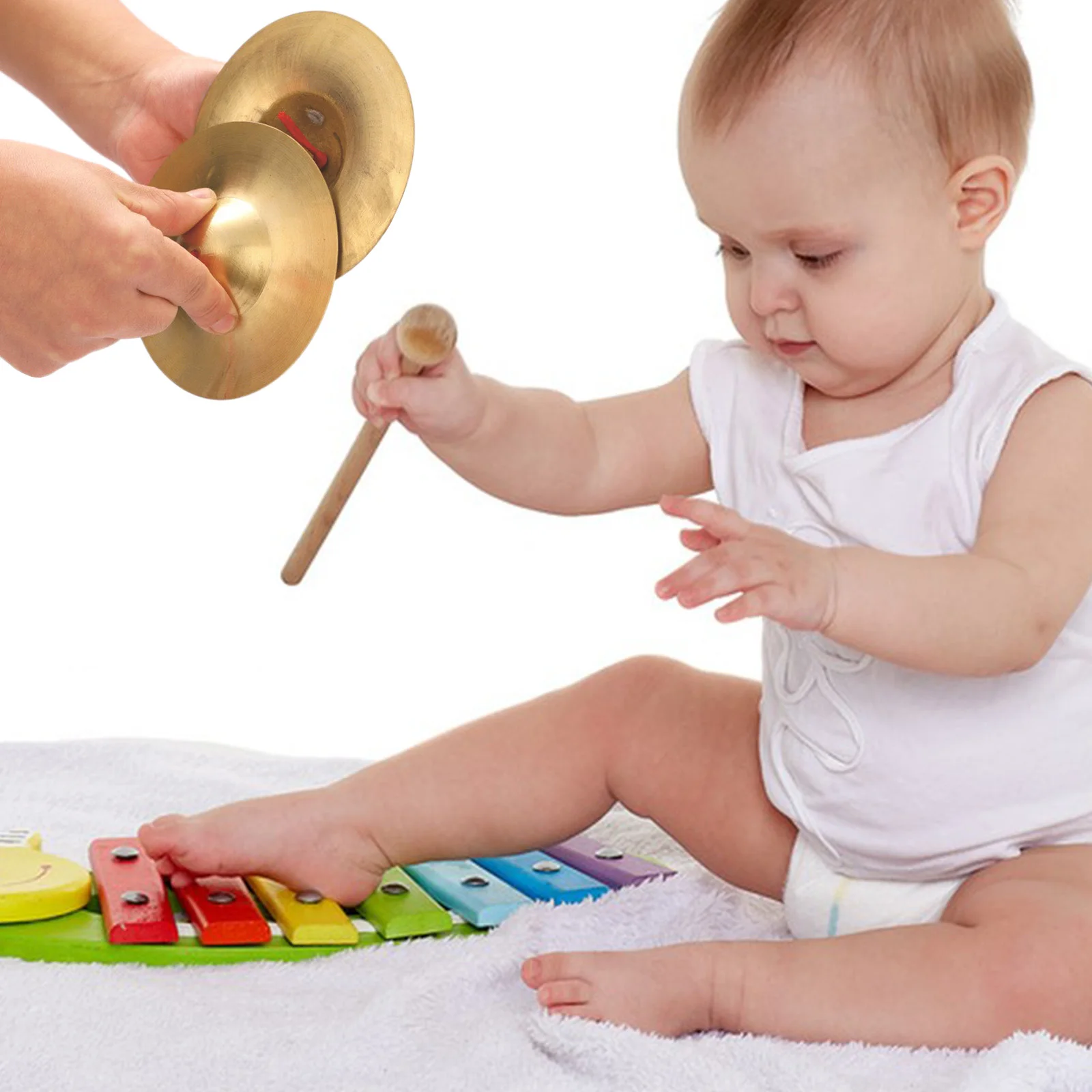 

1 Pair Alloy Finger Cymbals Portable Mini Percussion Instrument Small Musical Durable Dance Party Belly Dancing