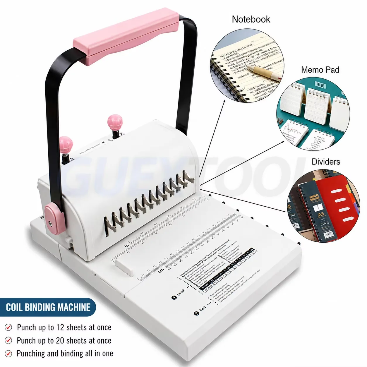 hit productDouble Coil Binding Machine 12 Hole Punch Perforator Office document Binding Equipment Metal Binding Folder for Creat
