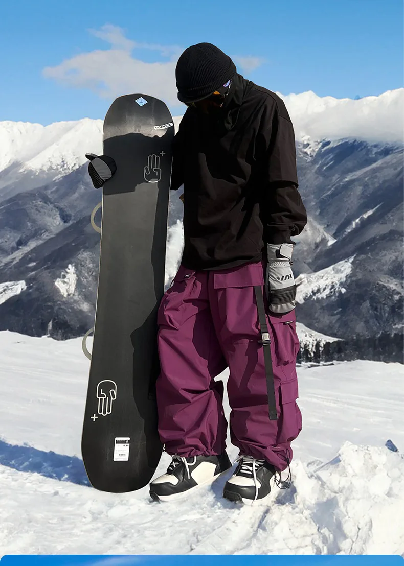 Men and Women's Oversized Ski Pants Waterproof Breathable Thermal Fleece Lining Snowboard Winter Overalls  Pants