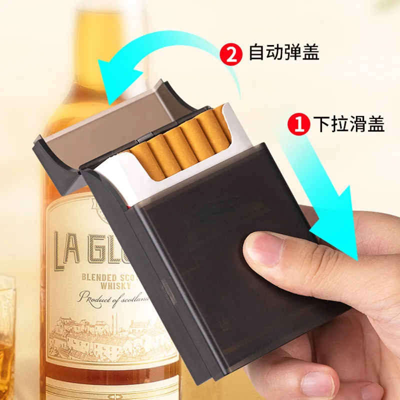 Transparent Cigarette Box, Moisture-Proof and Pressure-Resistant, ABS Plastic, Good Appearance, 20 Cigarettes, New