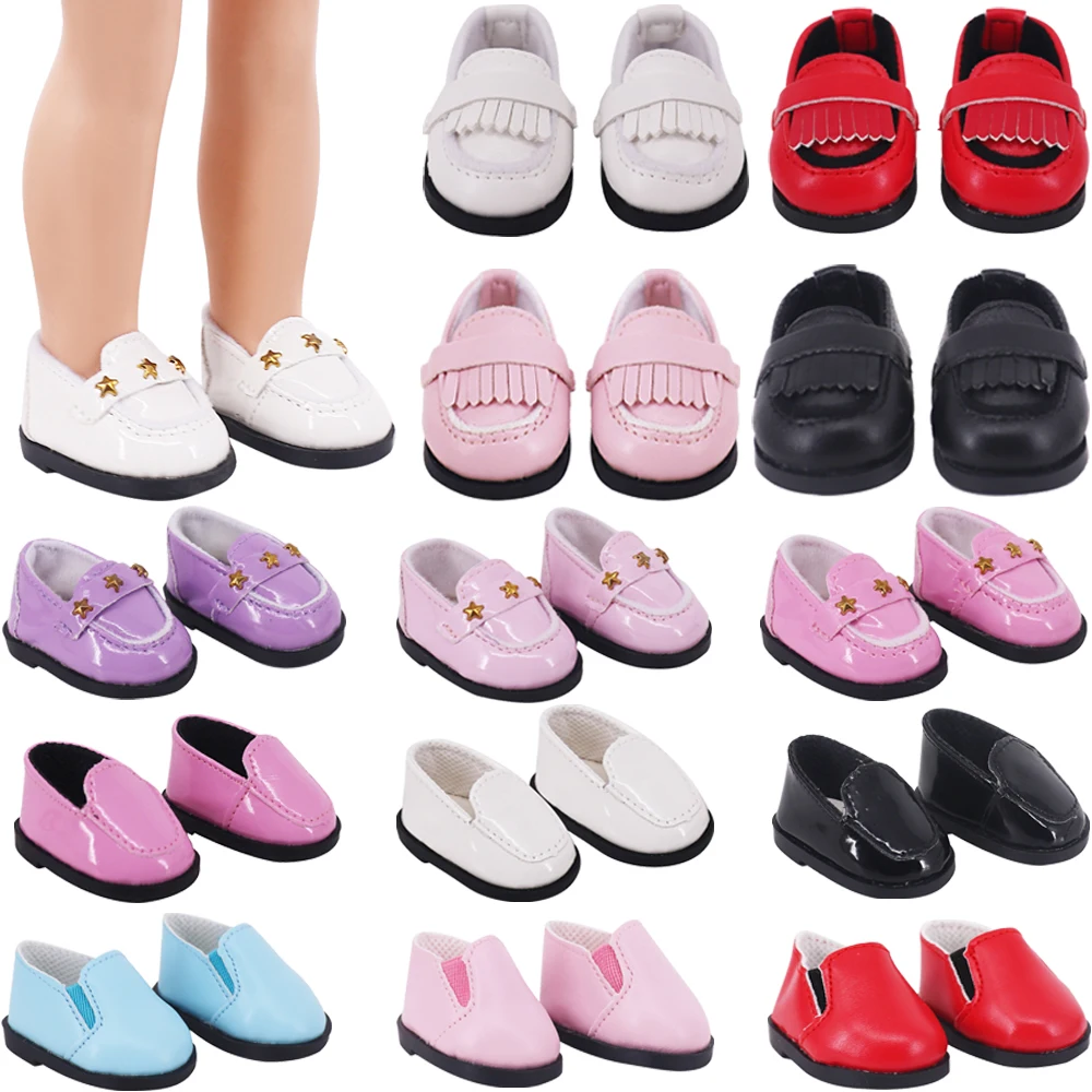 5.5Cm Doll Shoes Leather Shoes Fit 14.5Inch Wellie Wisher&32-34Cm Paola Reina&20CM Star Doll Pop Clothes Accessories Russian Toy