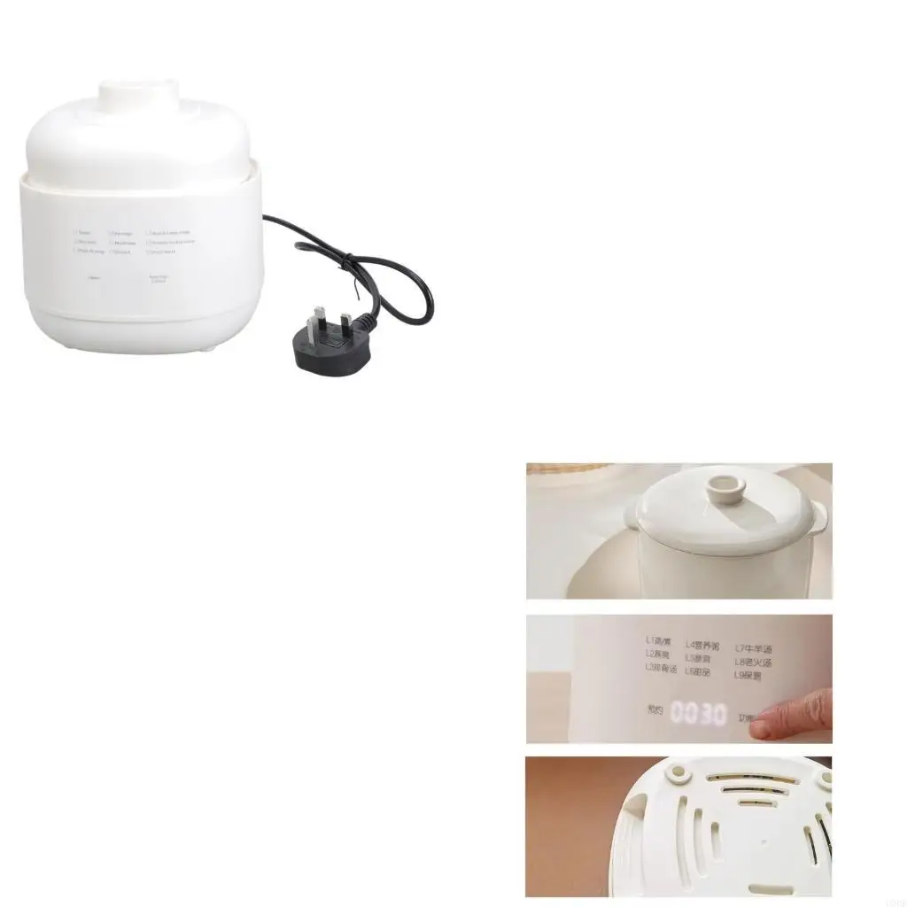 Olla eléctrica cerámica multifuncional 1 litro perfecta para sopa y gachas