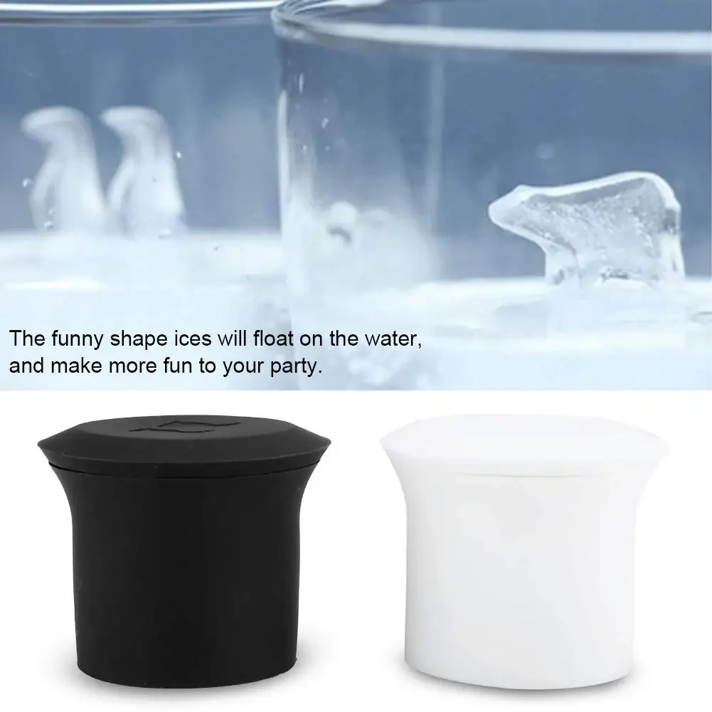 

DIY Ice Cube Moulds for Party Whisky Cocktail Drinks 3D Silicone Ice Cube Moulds Cute Polar Bear Penguin with Lid Silicone Model