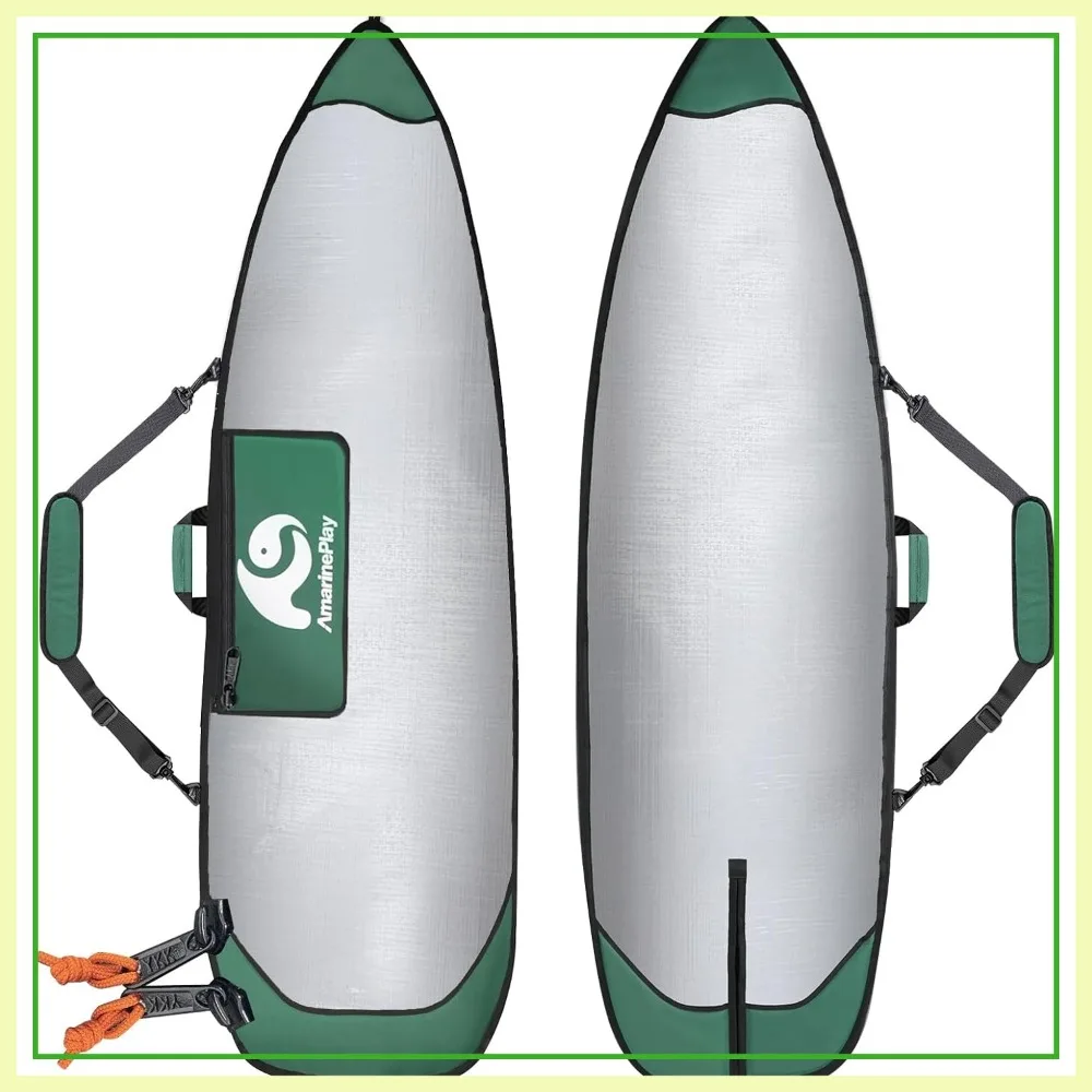 Surfboard Bag Longboard Day Bag for 6'0-10'0 Surf Hybrid Fish ShortBoard with Fin Slot and Padded Shoulder Strap, Easy Access Protect Board for Daily Local Road Short Trip