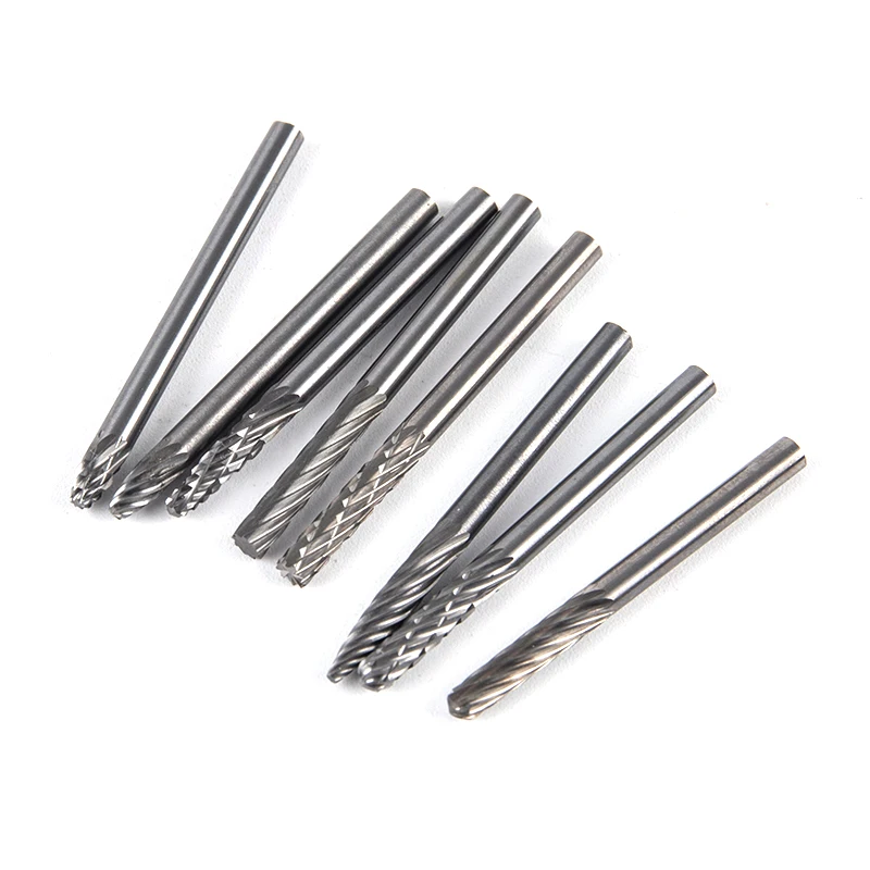 3mm Tungsten Carbide Rotary File Hard Alloy Rotary Bur Drill Bit Woodworking Engraving Milling Cutter Shank Alloy Grinding Head