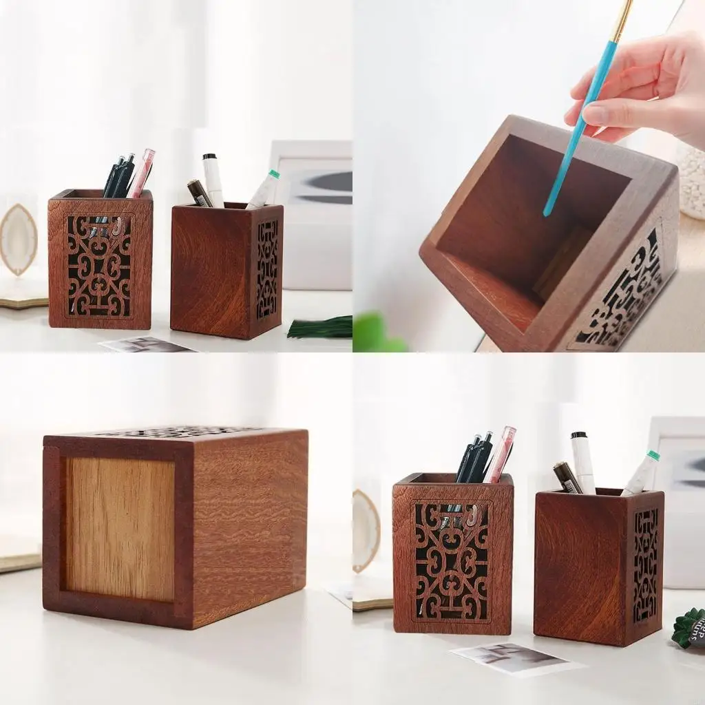

Y5LB Vintage Hollow Out Pen Cup Holder Makeup Storage Container for Teacher Gift