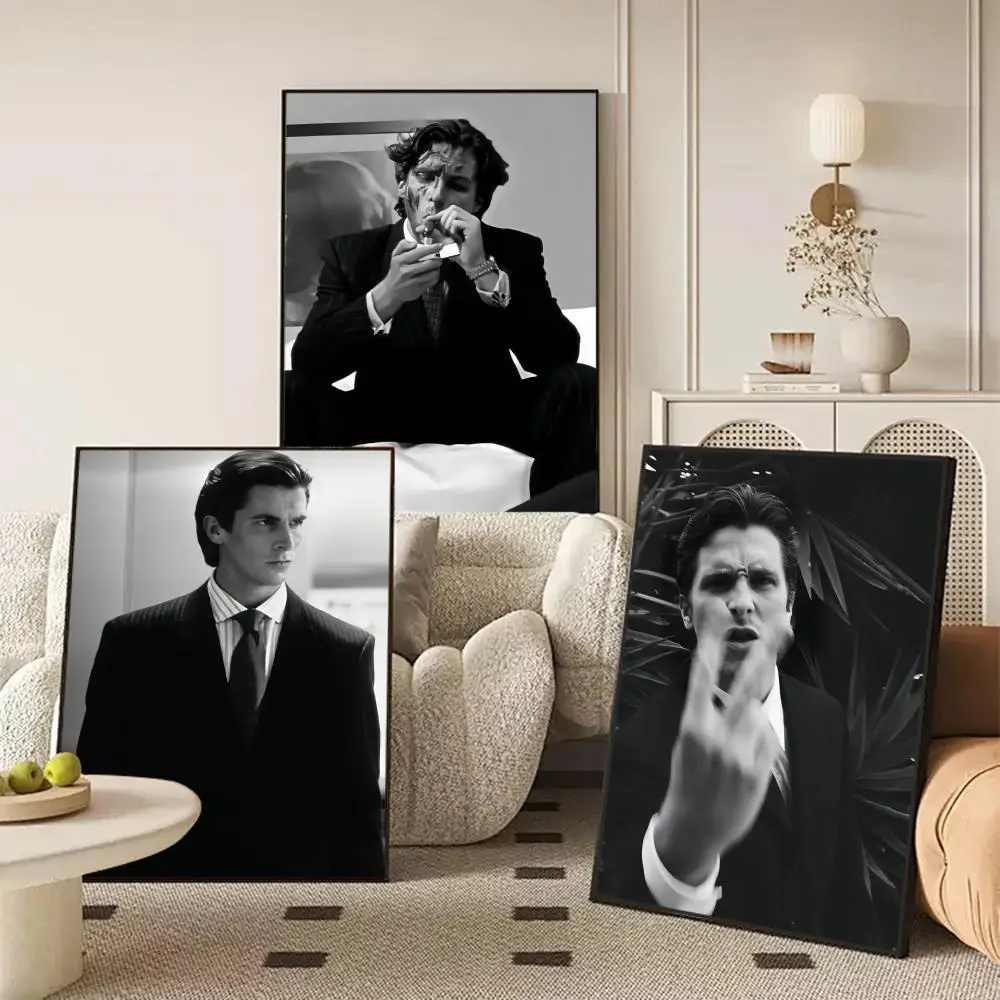 Black&White Movie P-Patrick Bateman Poster HD Art Sticky Wal