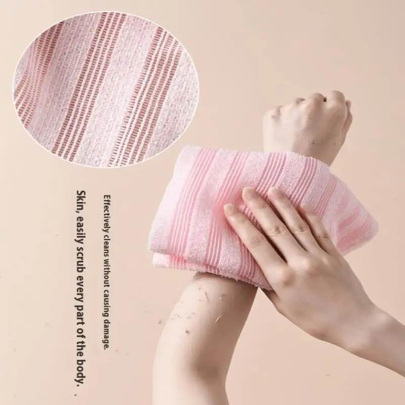 منشفة مقشرة للظهر للاستحمام، منشفة حمام رغوية، منشفة طويلة للرجال والنساء