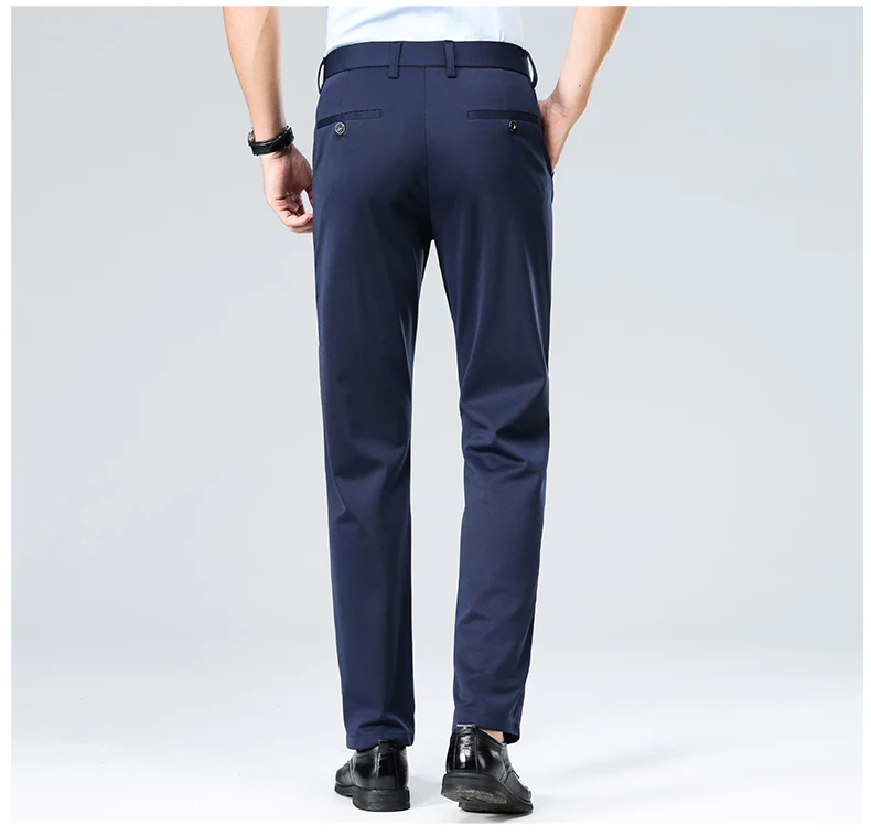29-42 männer Sommer Dünne Mode Business Casual Anzug Hosen Lange Hosen männer Elastische Gerade Hülse Formale hosen Plus Größe – Detail 10