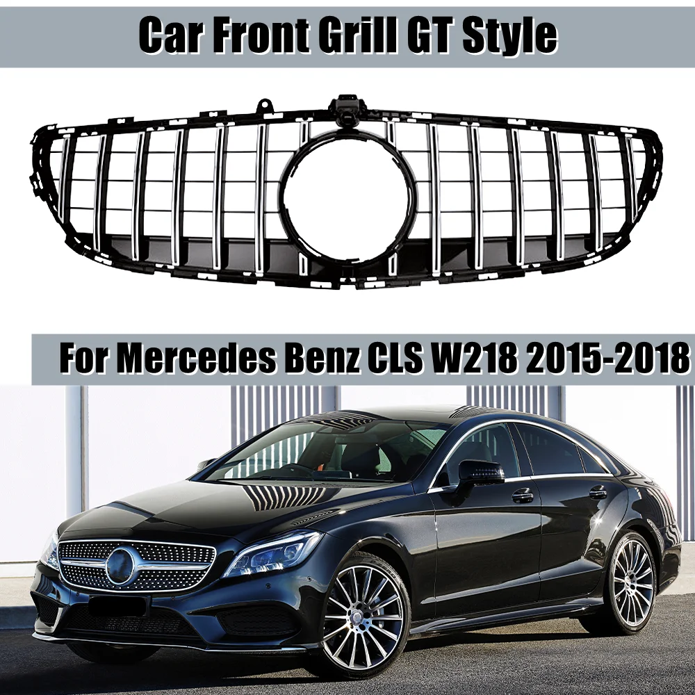 Car Front Bumper Racing Grill For Mercedes-Benz CLS-Class W218 2015-2018 CLS300 CLS350 GT Style Grille Retrofit Replacement Part