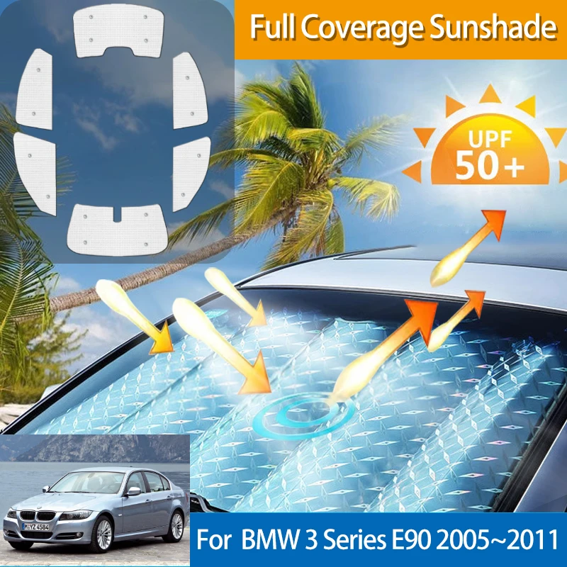 

Car Sunshade For BMW 3 Series E90 2005~2011 2008 2007 2010 Sun Anti-UV Protection Auto Accessories Window Stickers Sunvisors