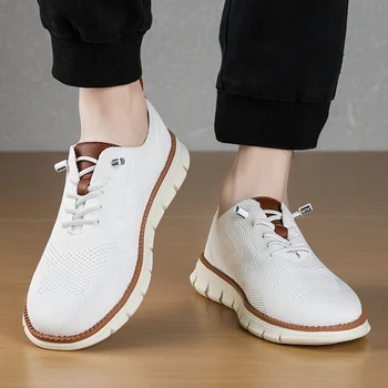남성용 캐주얼 스포츠 신발, 미끄럼 방지, 내마모성, 통기성 쿠션, 컬러 블로킹 디자인, 다목적 캐주얼 스포츠 신발 