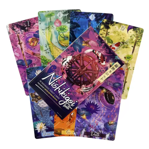 Nishikigoi Tarot Cards Fish Game Dog Animals Divination Deck English Versions Edition Oracle Board Playing Table Game For Party