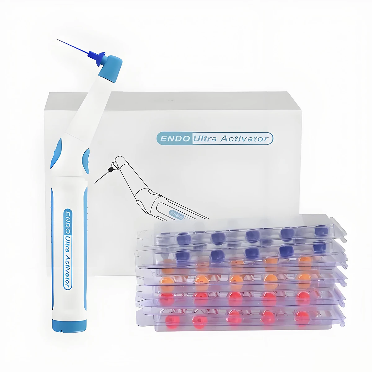 Dental Endo Activator Ultrasonic Activator Wireless Endo Irrigator Washing Tooth Irrigator + 60pcs Tip for Root Canal Treatment