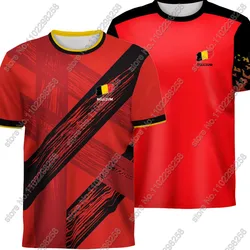 Maillot Belgium National Jersey team Fans 2024 T Shirts 3D Print Mens Shorts Running Streetwear Casual Training Suit Clothe