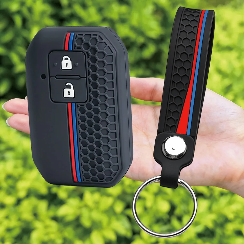 For Suzuki Swift Ertiga Ignis Baleno XL7 Ciaz Dzire Wagon R Silicone Car Key Fob Cover With Finger Loop And Key Ring