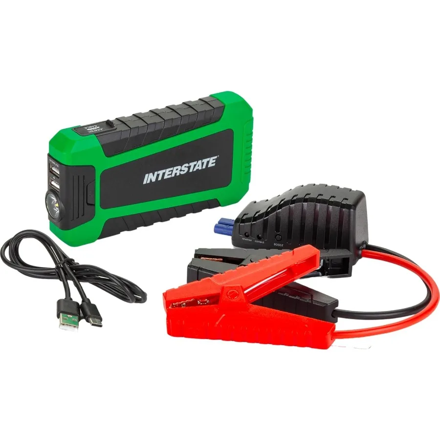 

Portable 12V Jump Starter and Charger with 700A Peak Current and 8000mAh Capacity for Automotive Use Includes LED Display and U