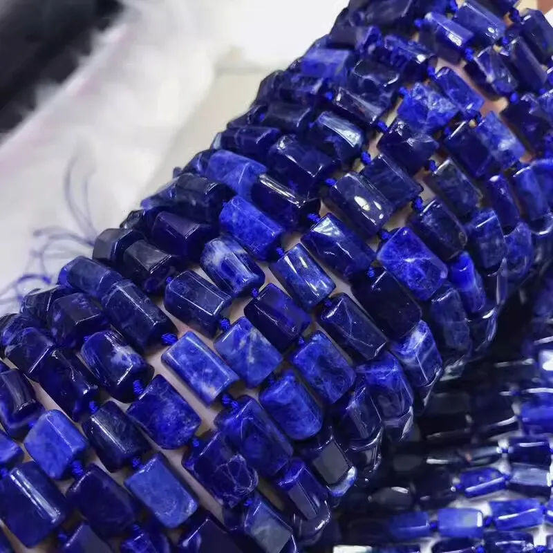 SAPPHIRE BLUE PILLAR faceted 7*10mm loose beads 38cm for DIY jewelry making necklace FPPJ wholesale nature