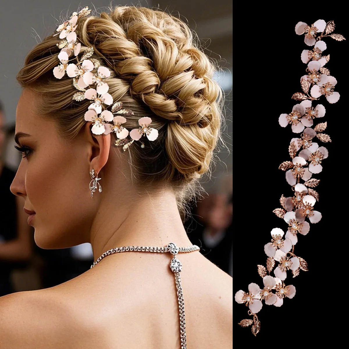 

Retro Golden Petal Bridal Headband Fashion Metal Leaf Princess Hair Band Hair Accessories Bridesmaid Gifts