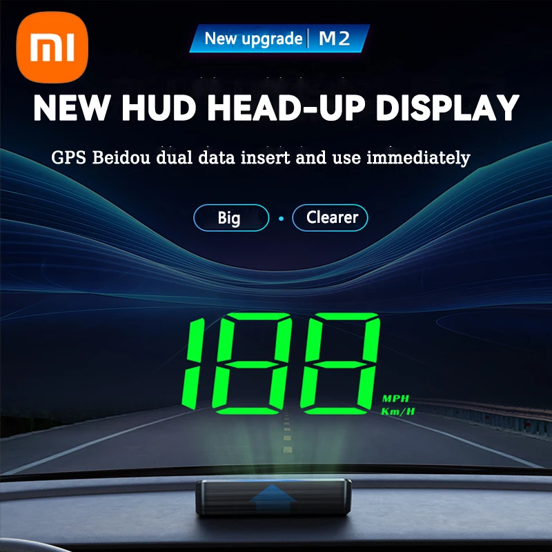 Xiaomi Car Speedometer HUD Head Up Display Digital Speed Meter GPS Compass Windshield Projector Multifunctional Accessories