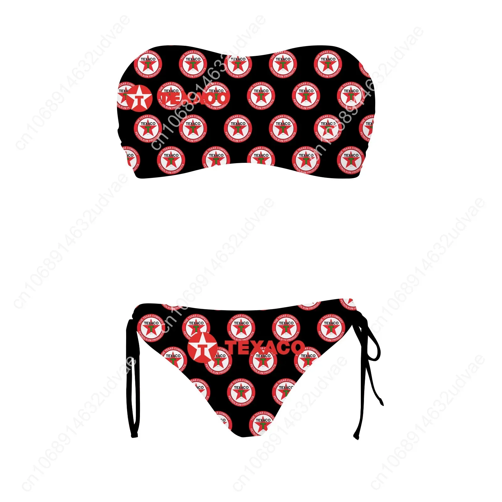 Texaco Swimsuit Womens Drawstring Two Piece Set Bathing Suits Personalized Swimwear Pool Party Bikini Customize Beachwear