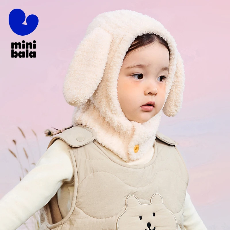 Mini Bala Winter Hat for Girls Beanie Hat New in Winter Children\'s Warm Breathable Hat with Ear and Neck Protection