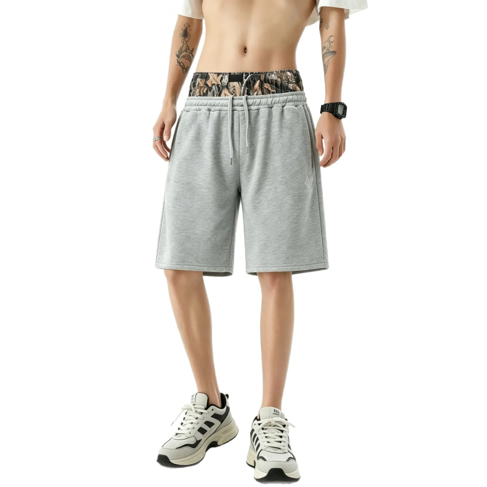 

American Casual Men Short Pants Summer Thin Loose Basketball Shorts Gray Outdoor Workout Running Streetwear Shorts for Men