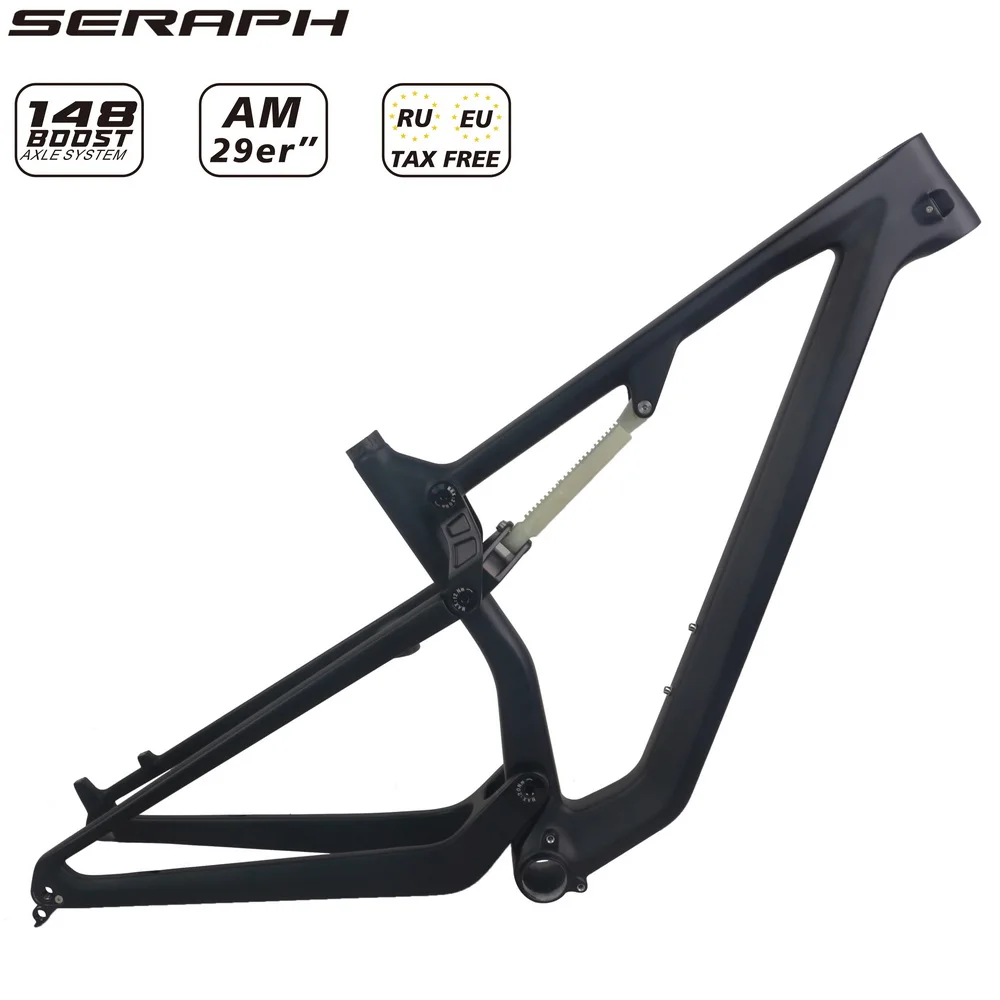 29er Boost Carbon Fiber T1000 Disc XC MTB Frame FM198 Travel 120mm Black Matte Max Tire 29X2.4