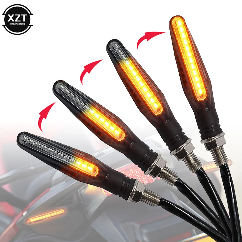 

2PCS/4PCS LED Motorcycle Turn Signal Lamp Waterproof Amber Running Water Lamp Flasher Indicator Flasher Motorcycle Accessories