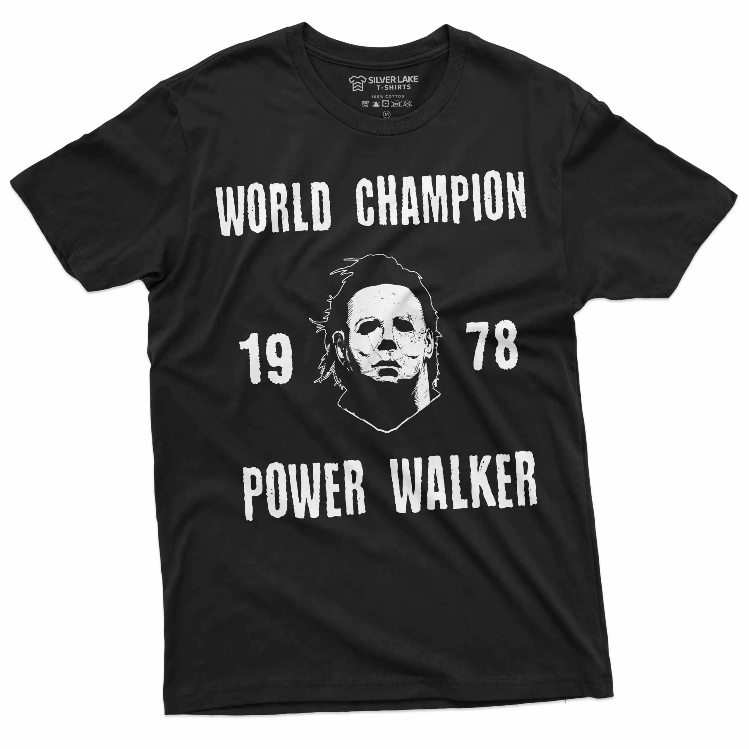 

Mike Myers Halloween T-Shirt Mens Michael Myers Teeshirt Champion Power Walker Tee Graphic T Shirts