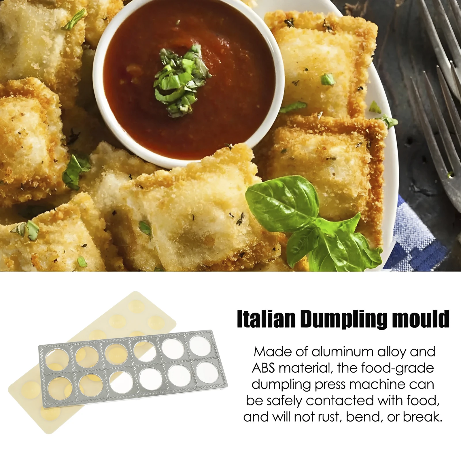 Ravioli Maker 12Holes Ravioli Press Mold Manual Italian Dumpling Maker Mold Multipurpose Ravioli Maker Press Ravioli Making Tool