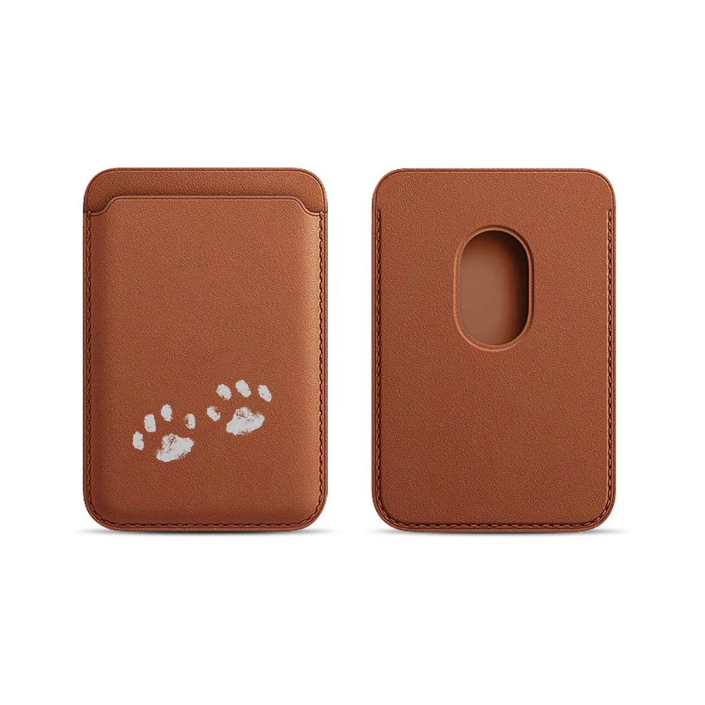 Niedliche Paw Bean Leder-Kartenhülle Handy-Kartenhalter Magnetische Hülle Geeignet für alle iPhones mit Magsafe-Kartenfunktion Handy-Rückentasche – Detail 14