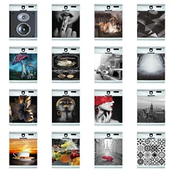 Black SelfAdhesive Dishwasher Stickers Wall Door Cover Kitchen Decor Accessories Architectural Landscape Girl Whole Film Paper