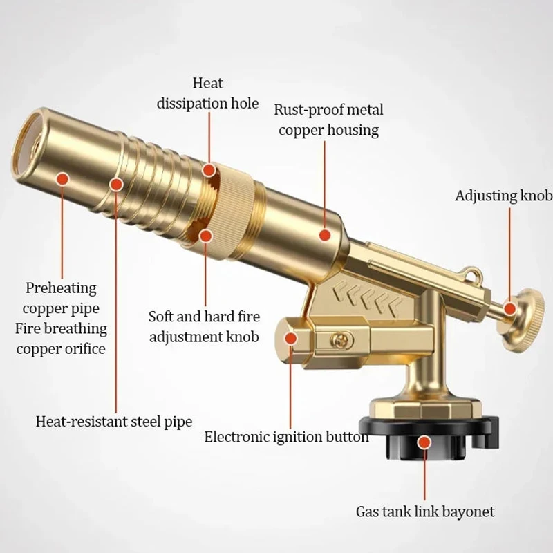 Welding Torch Gas Burner Flame Gun Blower Gas Torch Brazing Cooking Barbecue Auto Ignition Gun Kitchen Baking Tool