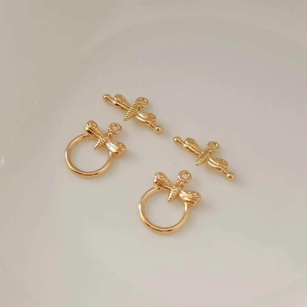 

14K Gold-plated Color-preserving Dragonfly OT Clasp Link Clasp Diy Handcrafted Bracelet Necklace Ending Clasp Accessory Chain