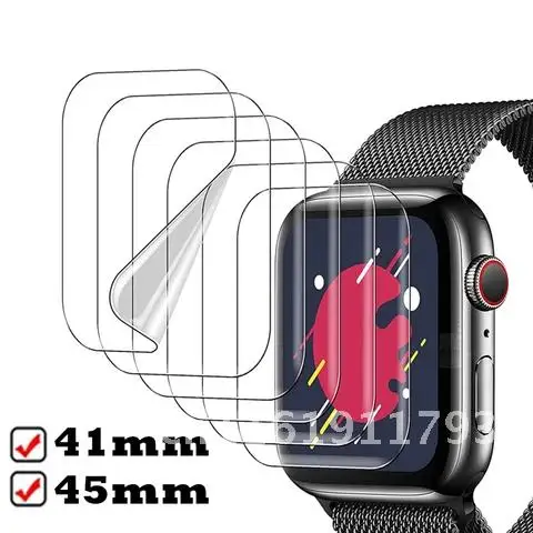 Folia ochronna na ekran do zegarka iWatch Series 7 41 mm 45 mm Naklejka ochronna zapobiegająca zarysowaniom do zegarka iPhone 7 NotGlass