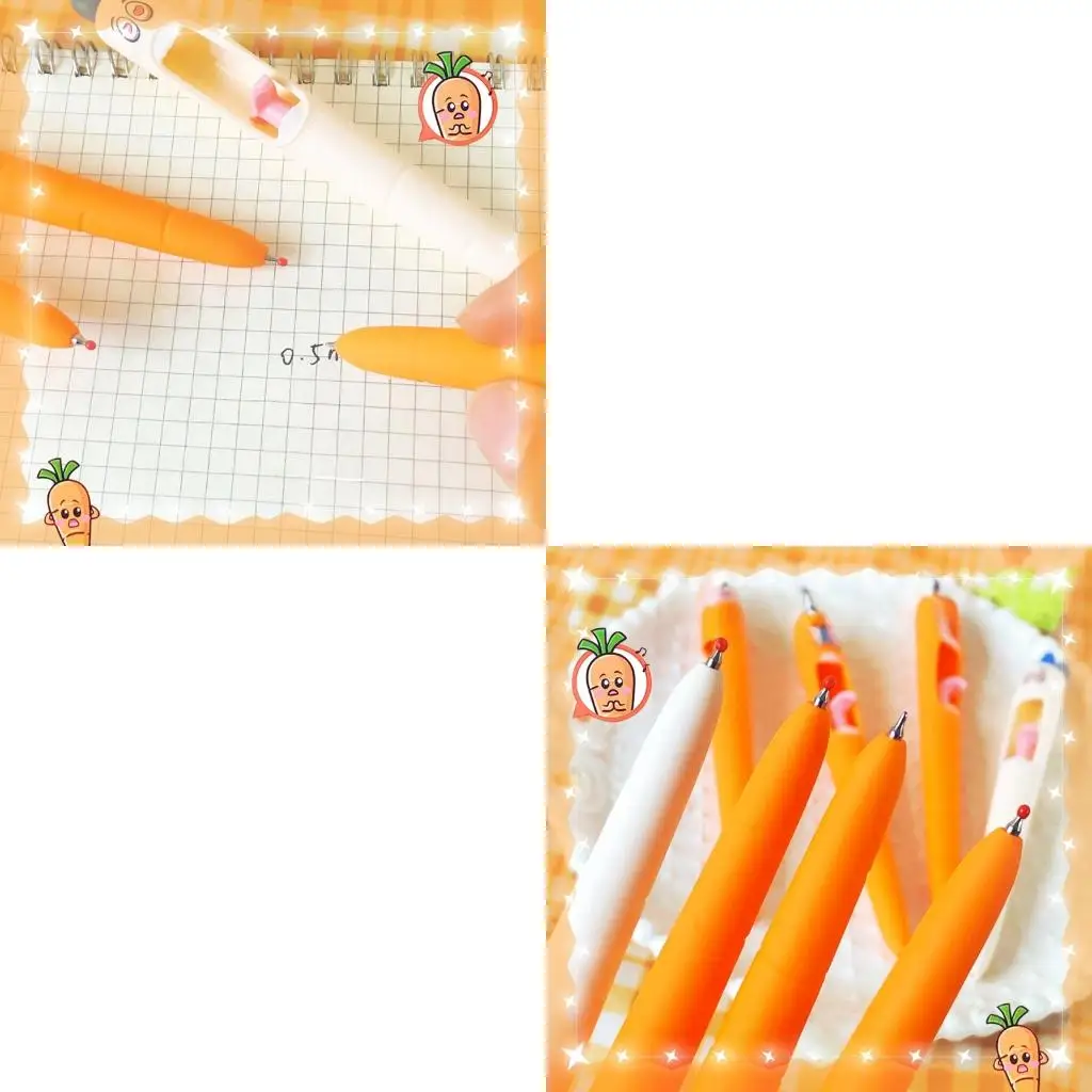 4 Pcs Carrot Gel Pen Gel Pen Set Signing Pen Smooth Writing Pen