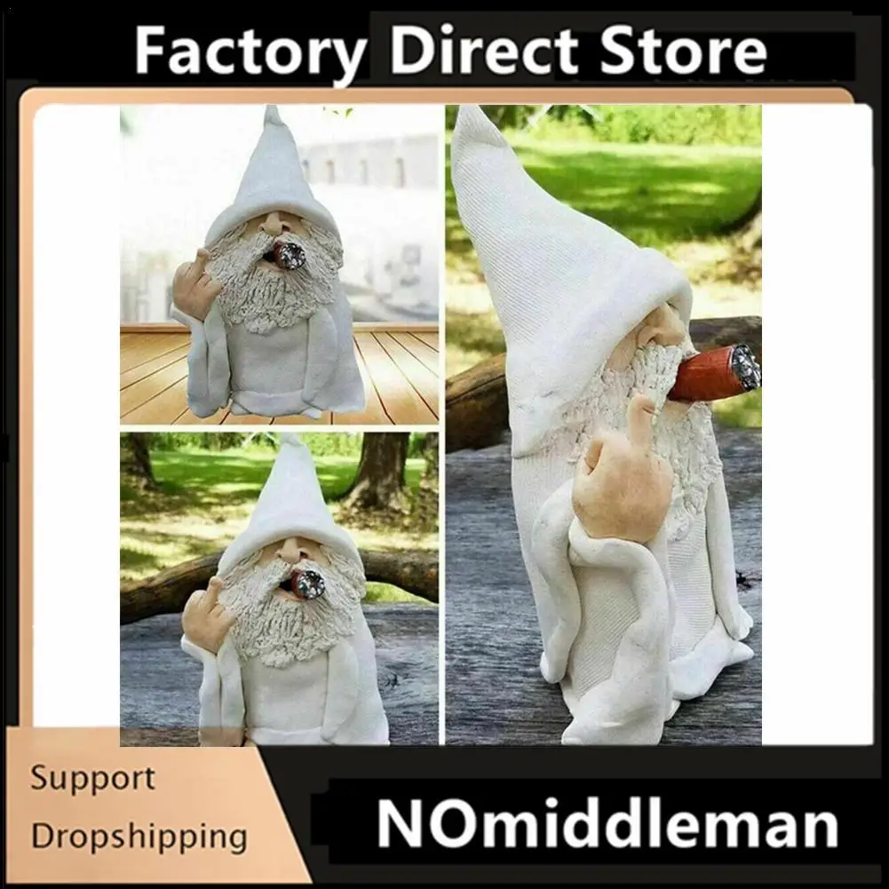 

5Pcs Naughty Smoking Bearded Dwarf Garden Sculpture Ornament Wizard Gnome Statue Indoor Outdoor Figurine Home Yard Christmas