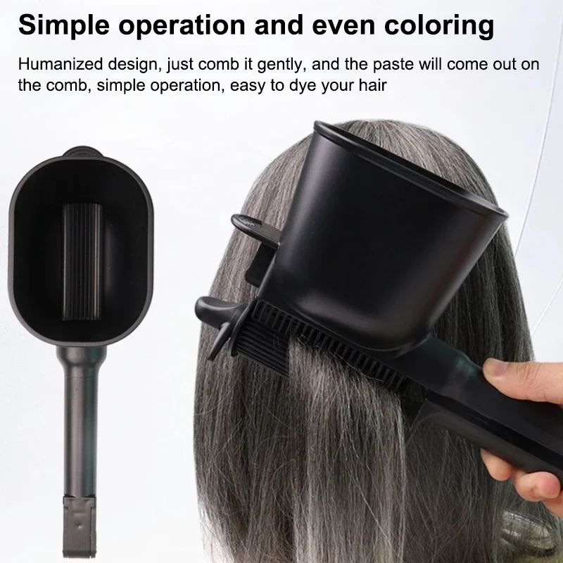 

1pcs Professional Hair Dyeing Tool 2-in-1 Automatic Roller Comb With Smooth Brush Dye Salon Hair Care Plastic Salon Hairdressing