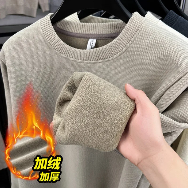 

Men's Winter Pullover, Fleece Lined Round Neck, Soft Textured Cotton Blend Fabric, Unisex Casual Wear