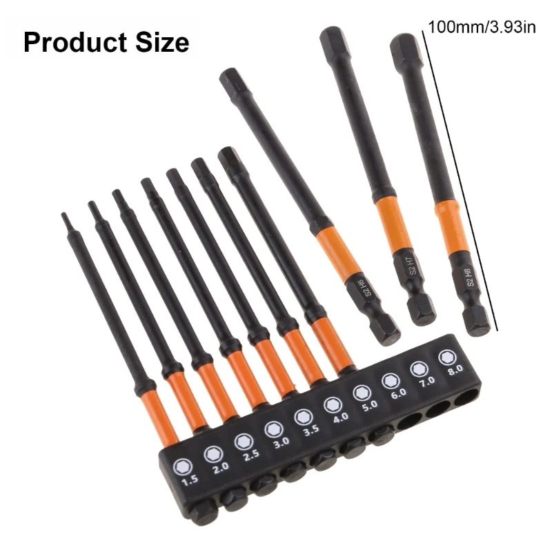 10 ชิ้น 1/4 หัวประแจเจาะ Bit Impacts Driver บิตชุดเคล็ดลับแม่เหล็กไขควงแม่เหล็ก Bit เจาะบิต Dropship