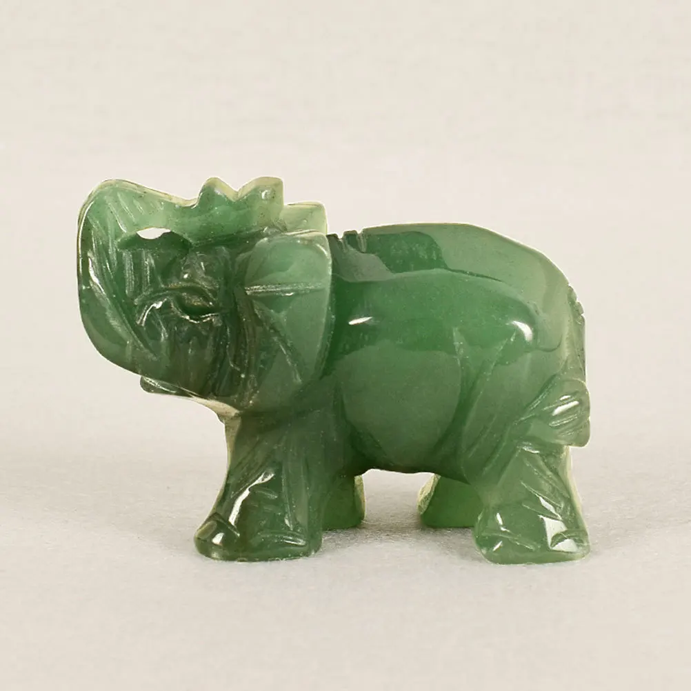 

Aventurine Elephant Home Decoration Stone Car Dashboard Ornament Natural Handcrafted Sculpture Office Gift Desktop Decor