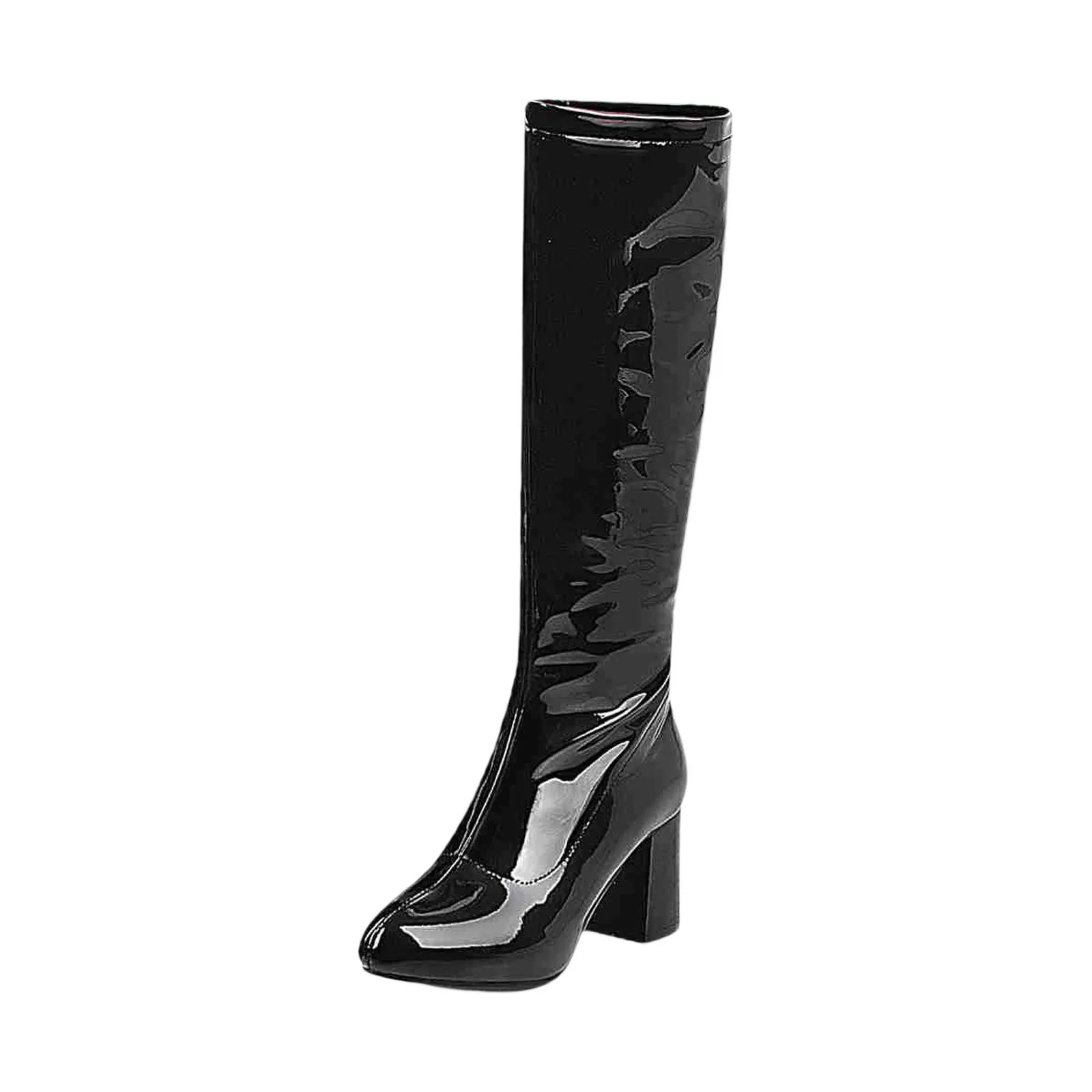 Frauen kniehohe Stiefel mit Absätzen breite Wade Oberschenkel hohe flache Stiefel für Frauen hohe Lederstiefel für Frauen kniehohe breite Wade Knie