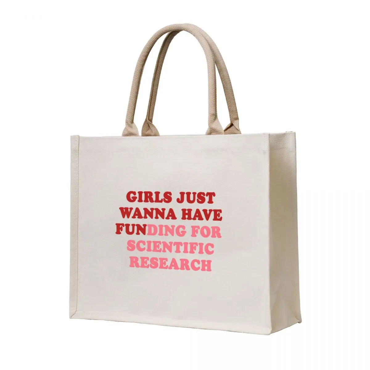 

Girls Just Wanna Have Funding For Scientific Research Tote Bag large tote bag shopping trolley bag Women's handbag
