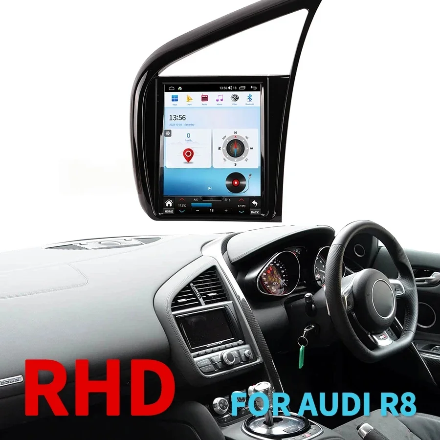 RHD LHD Android 15 Screen Car Radio Bluetooth Receiver For Audi R8 2007 2008 2011 2012 2013 2014 2015 Navigation GPS Head Unit